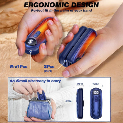 Hand Warmers Rechargeable LED Pocket Heater Set