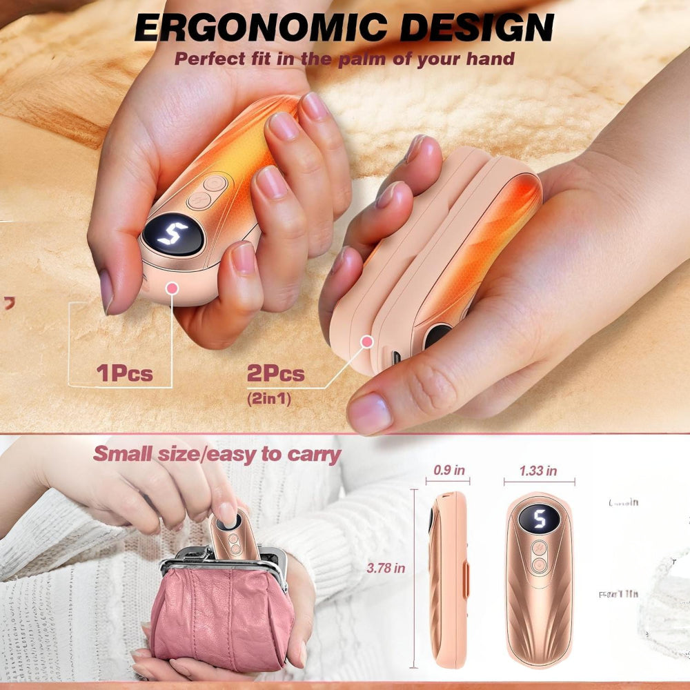 Hand Warmers Rechargeable LED Pocket Heater Set