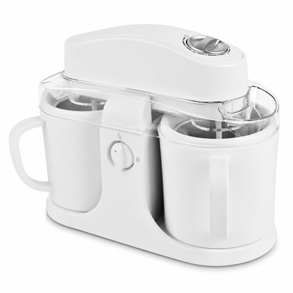 Ice Cream Maker Countertop Dual Bowl Frozen Dessert Machine