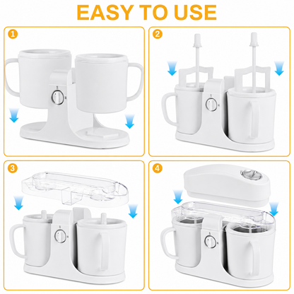 Ice Cream Maker Countertop Dual Bowl Frozen Dessert Machine