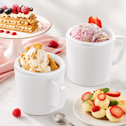 Ice Cream Maker Countertop Dual Bowl Frozen Dessert Machine