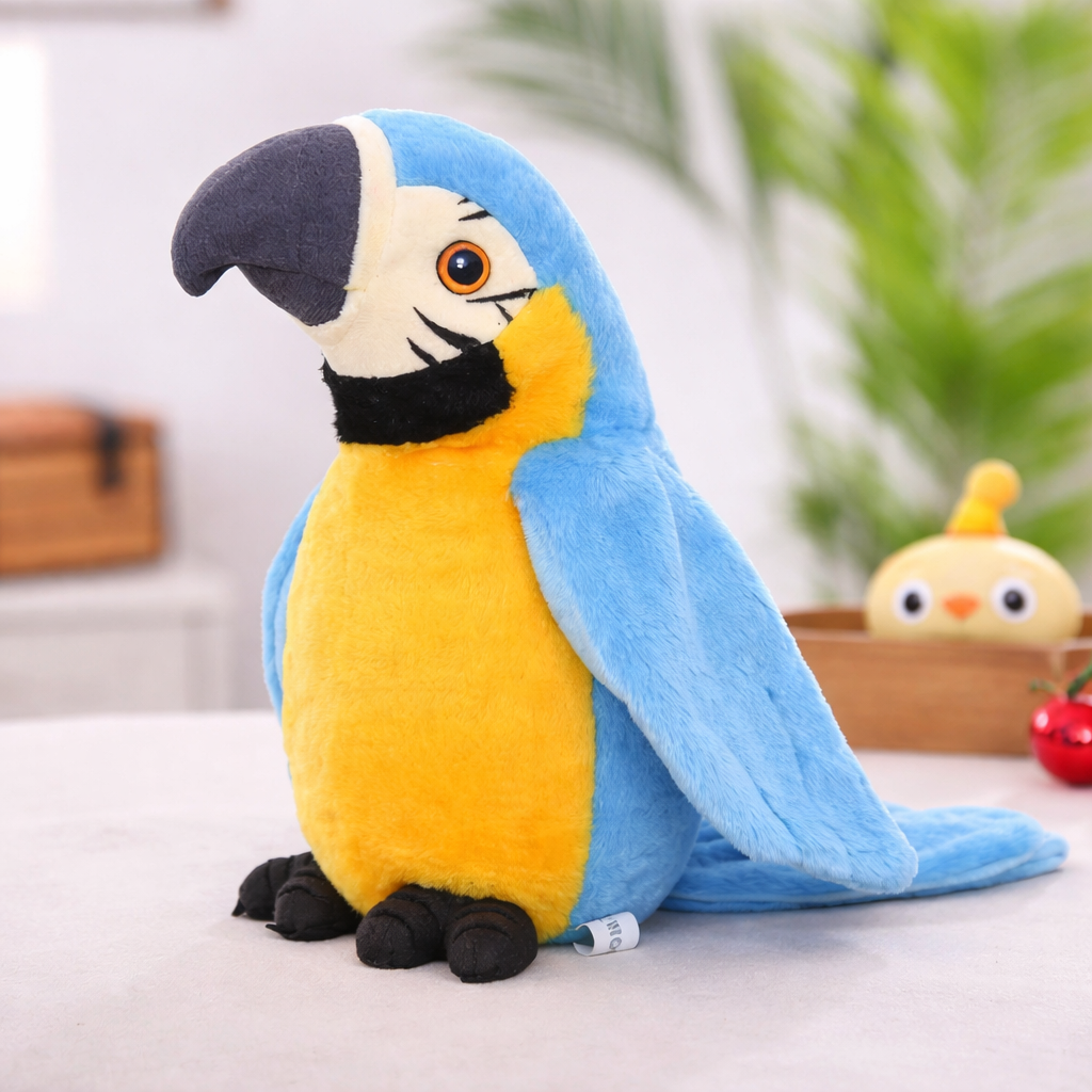 Toy Parrot Talking Plush Interactive Kids Learning Voice Repeat