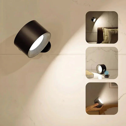Wall Light Cordless Rotating LED Night Lamp