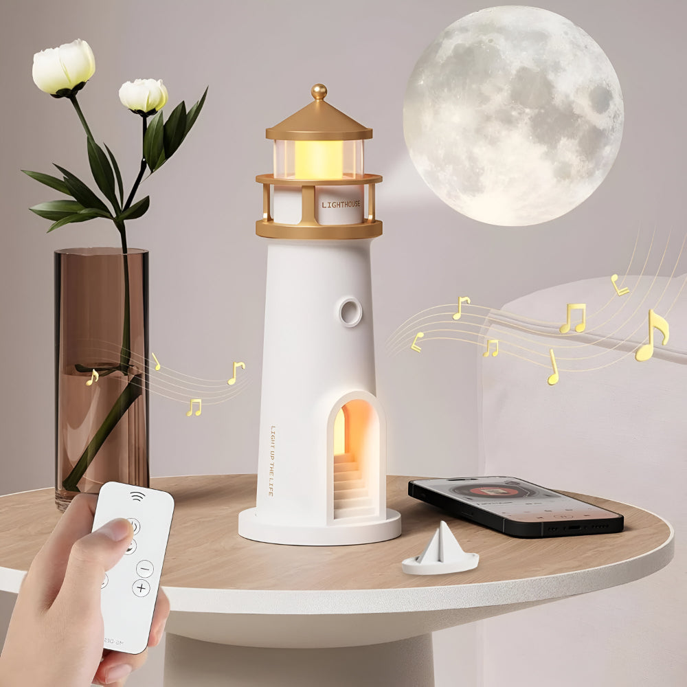 Night Light Projection Lighthouse LED Room Decor Lamp