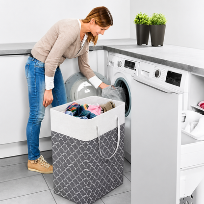 Lauva | 75L Waterproof Laundry Basket | Foldable Fabric Clothes Hamper with Handles
