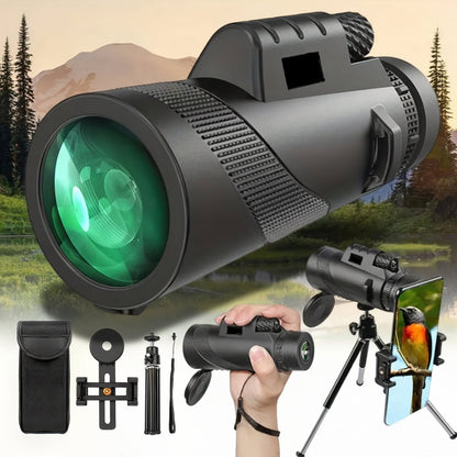 Monocular Telescope Phone Adapter HD Outdoor Viewing Scope