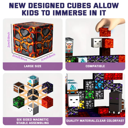 Magnetic Blocks Creative Building Cube Set Kids Play