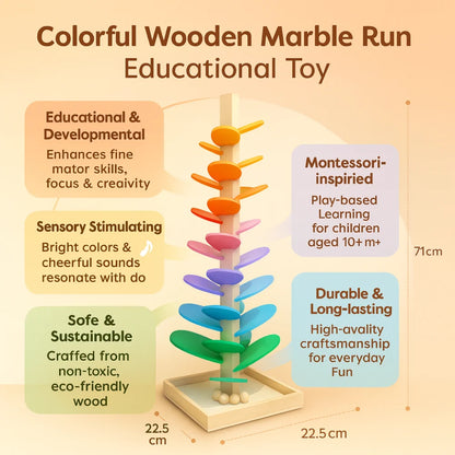 Marble Run Wooden Colorful Educational Toy Kids