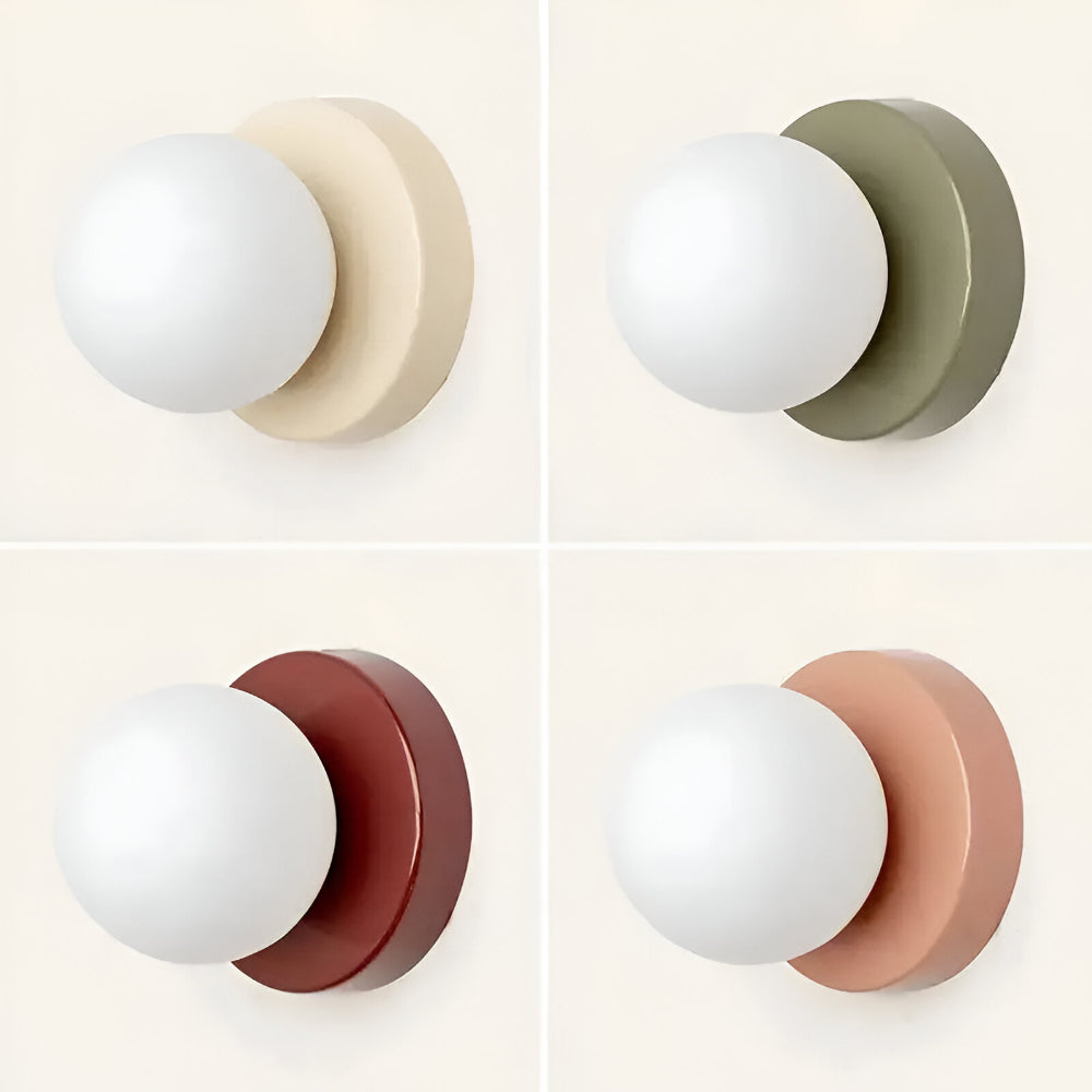 Wall Light Glass Globe Indoor Sconce Round Mount Lamp