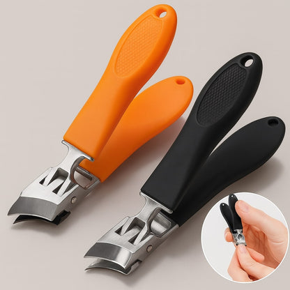 Nail Clippers Wide Jaw Stainless Steel Anti Splash Catcher