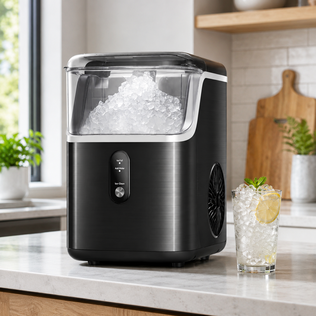 Nugget Ice Maker Countertop Ice Machine Portable Compact
