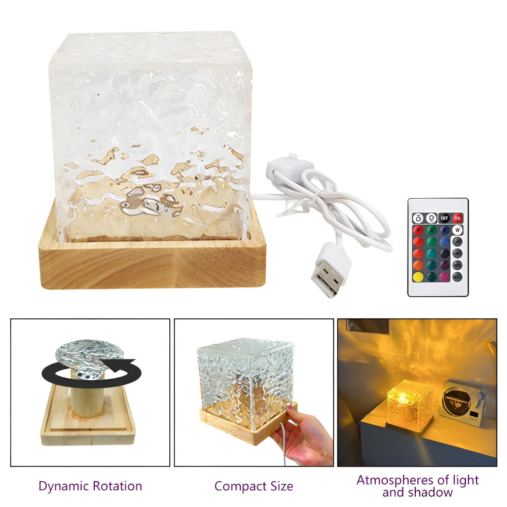 Ocean Wave Projector Night Light 16 Colors Adjustable Brightness 2