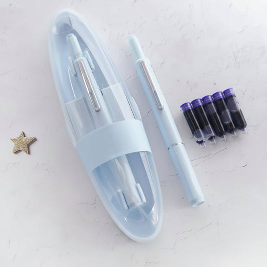 Fountain Pen Retractable Stainless Steel Refillable Writing Pen