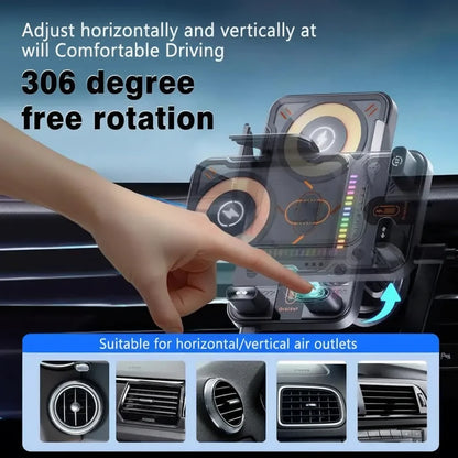 Phone Holder Wireless Charging Car Mount Auto Clamp Vent