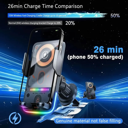 Phone Holder Wireless Charging Car Mount Auto Clamp Vent