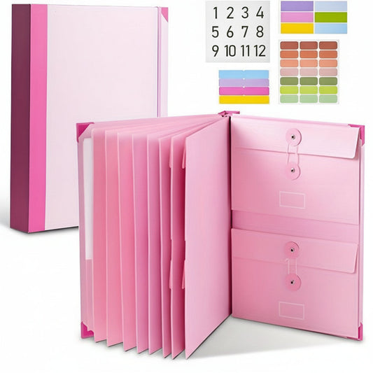 Binder Organizer Pink Document Folder Kit Home Records