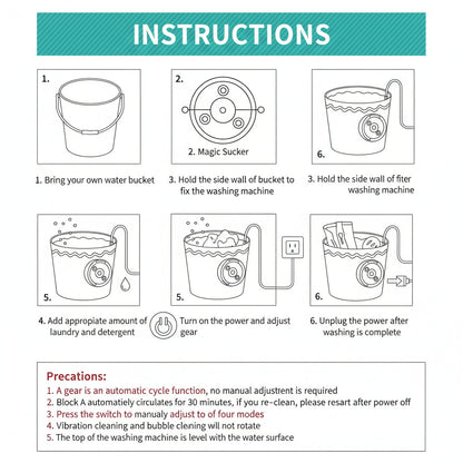 Mini Washing Machine Portable USB Ultrasonic Clothes Cleaner
