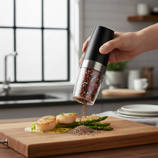 Salt Pepper Grinder Electric Gravity Adjustable - 2 Pcs