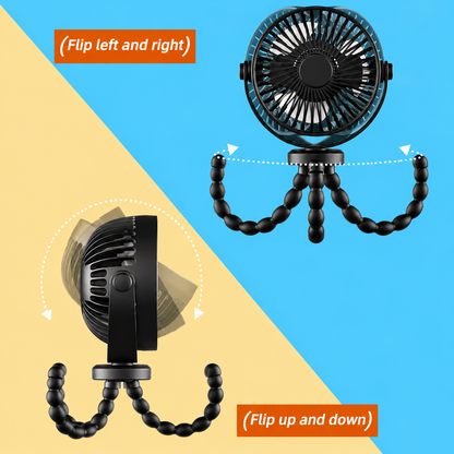 Portable Fan Rechargeable Clip On USB Desk Cooling Fan