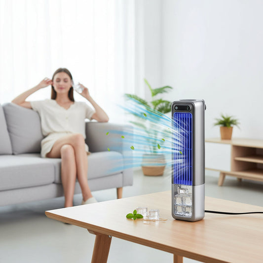 Portable Fan Tower Cooling Compact Desk Adjustable Desktop