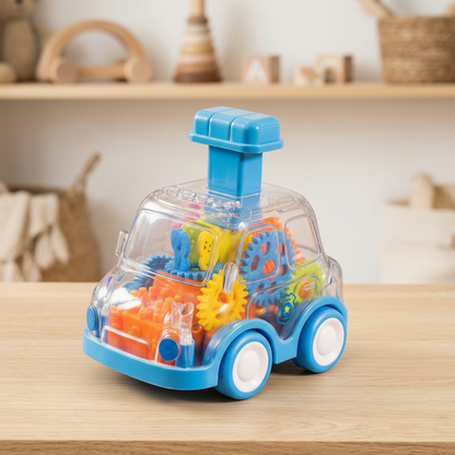 Gear Mechanism Push Go Toy Cars Kids Colorful Educational