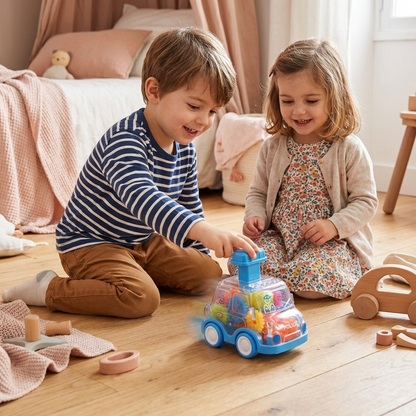 Gear Mechanism Push Go Toy Cars Kids Colorful Educational