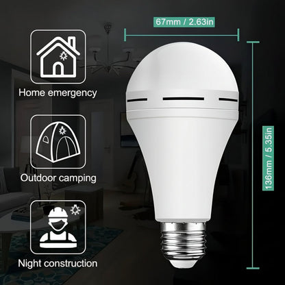 LED Light Bulb Rechargeable Emergency White Power Lighting
