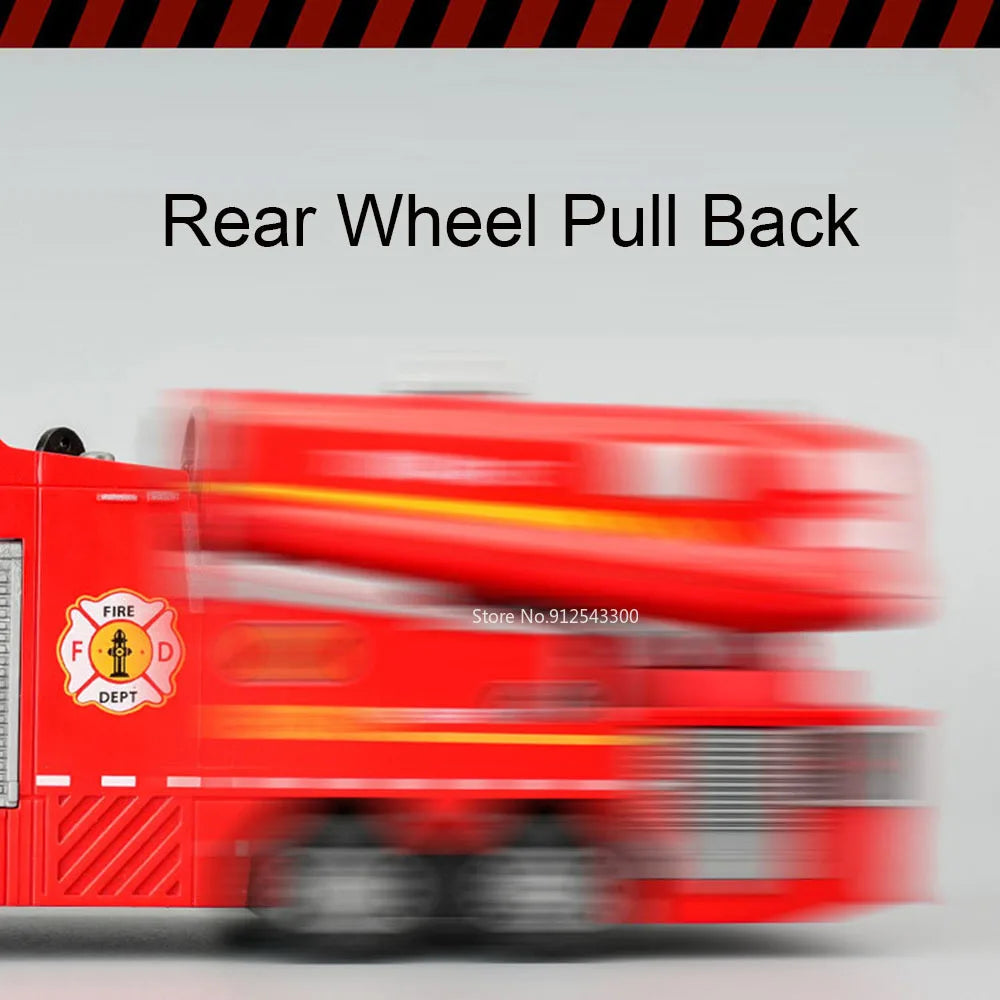 1:32 Scale Water Spray Fire Truck Model Ladder