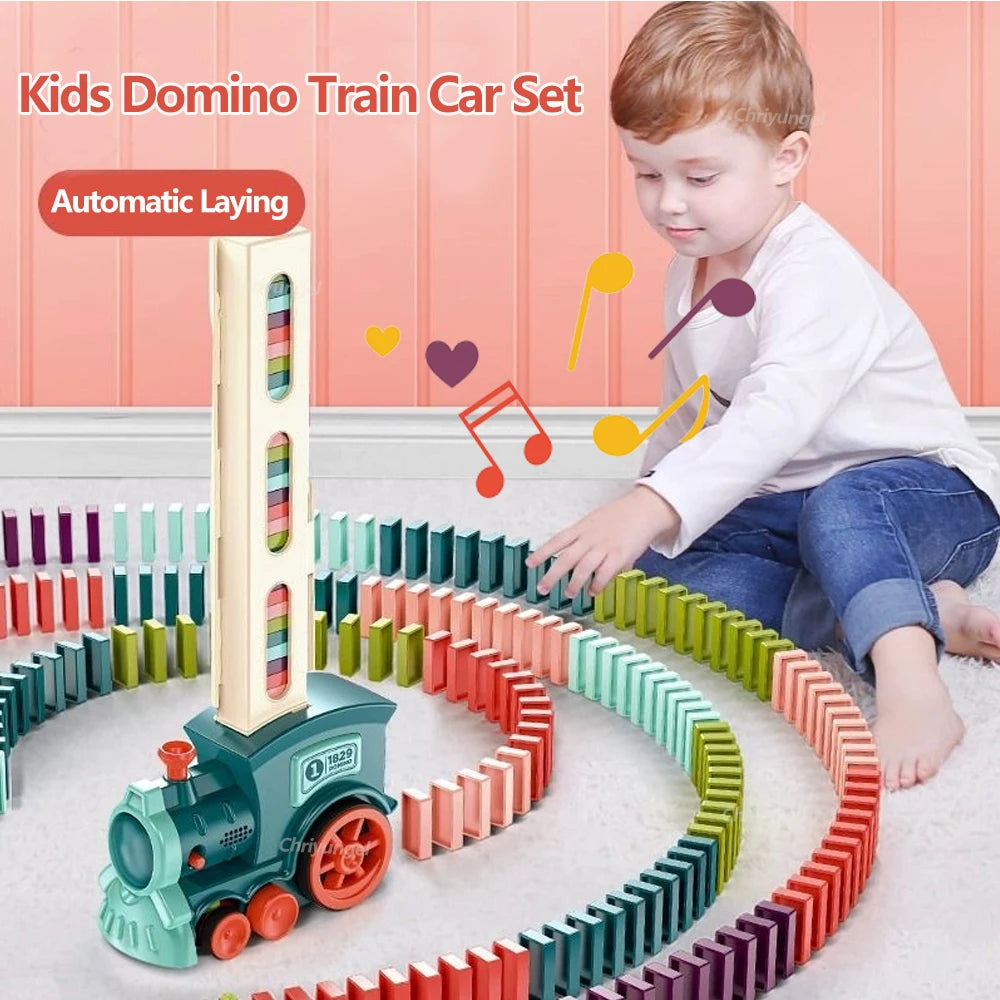 Domino Train for kids Automatic Laying Electric Car