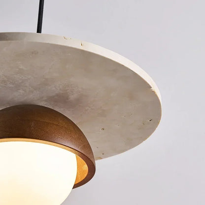 Denmark Pendant Light | Walnut & Stone LED Chandelier