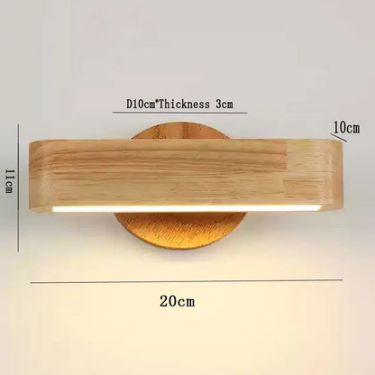 Rotating Wall Lamp | Japanese Solid Wood & Aluminium Design
