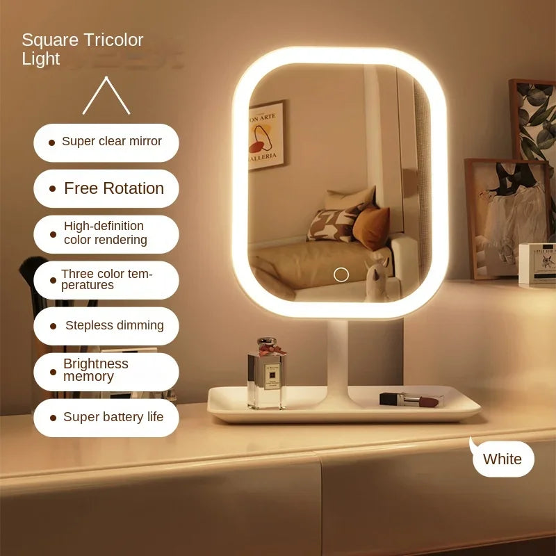 Unique Designer Vanity Mirror Three ColorsLEDLight Makeup Mirror