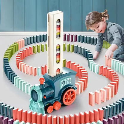 Domino Train for kids Automatic Laying Electric Car