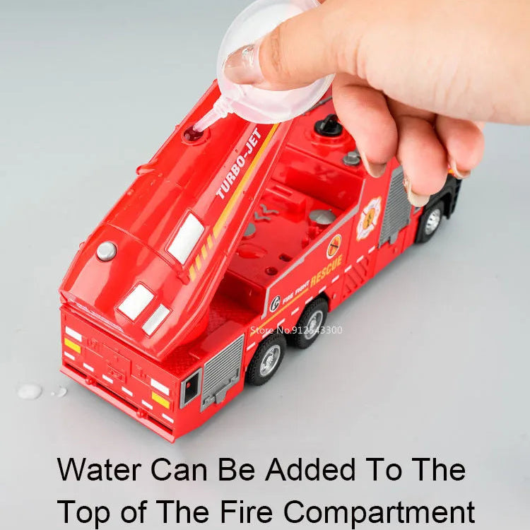 1:32 Scale Water Spray Fire Truck Model Ladder