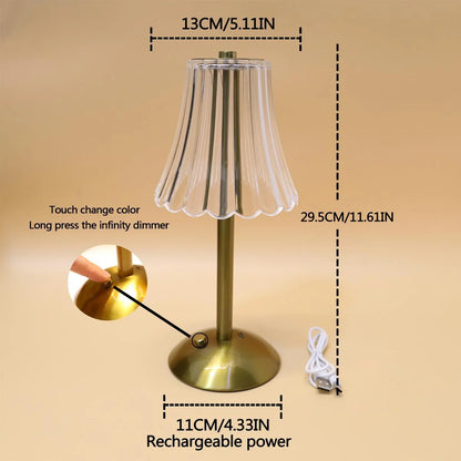 Vintage Crystal LED Desk Lamp