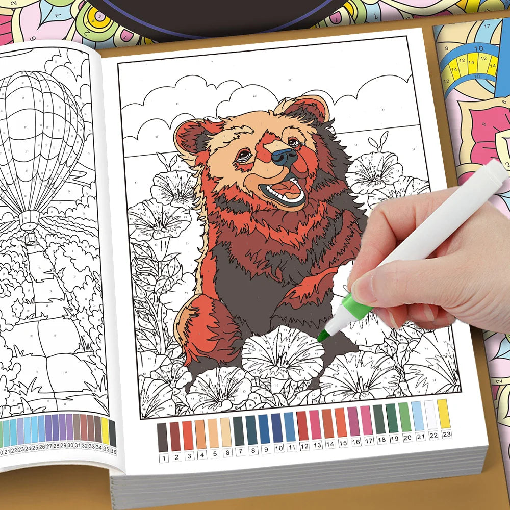 32 Themes Color by Number Book for Adults
