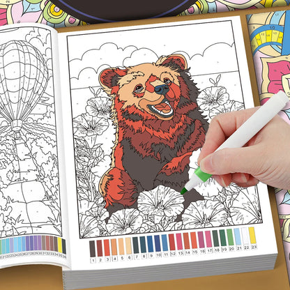 32 Themes Color by Number Book for Adults