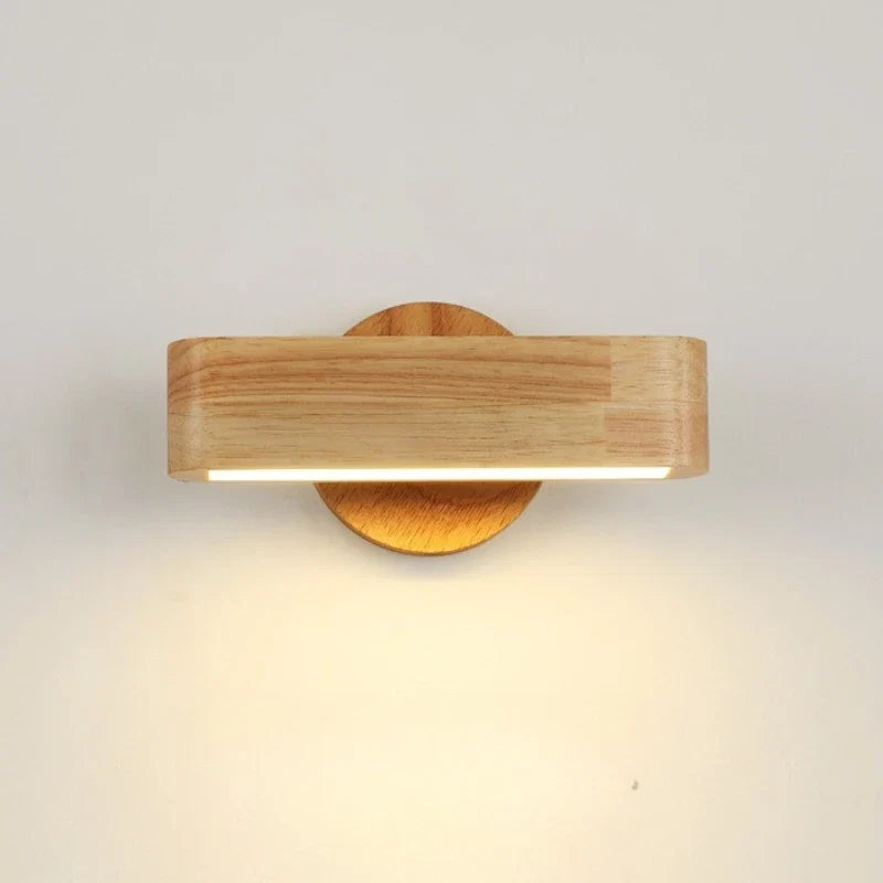 Rotating Wall Lamp | Japanese Solid Wood & Aluminium Design