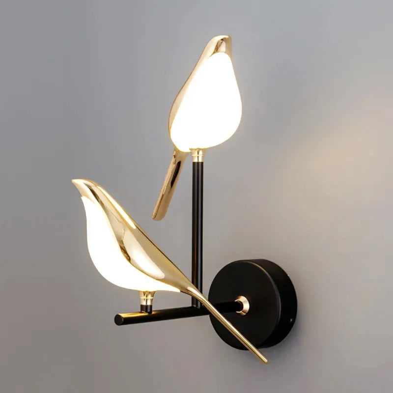 Modern LED Wall Lamp Magpie Bird Indoor Lighting