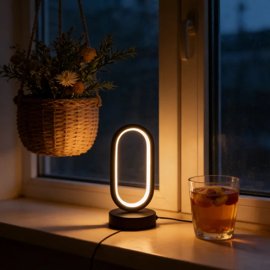 1PC Mini Circular Metal Art Desk Lamp