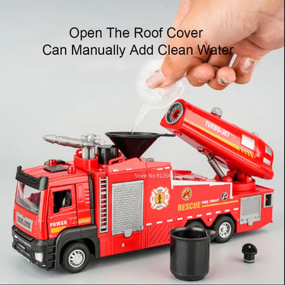1:32 Scale Water Spray Fire Truck Model Ladder