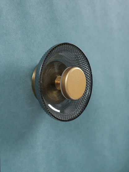 Modern Coloured Glass Wall Lamp | Textured LED Disc Light