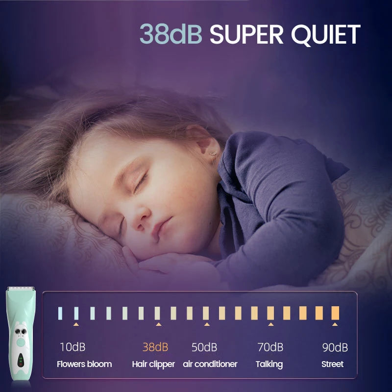 Baby Hair Clipper Quiet Electric Rechargeable Kids Trimmer