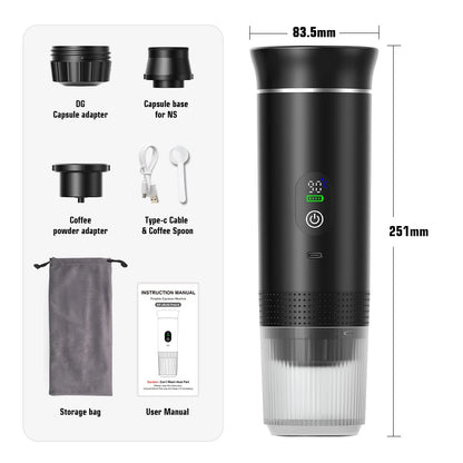 Wireless Electric Portable Espresso Coffee Machine for Car