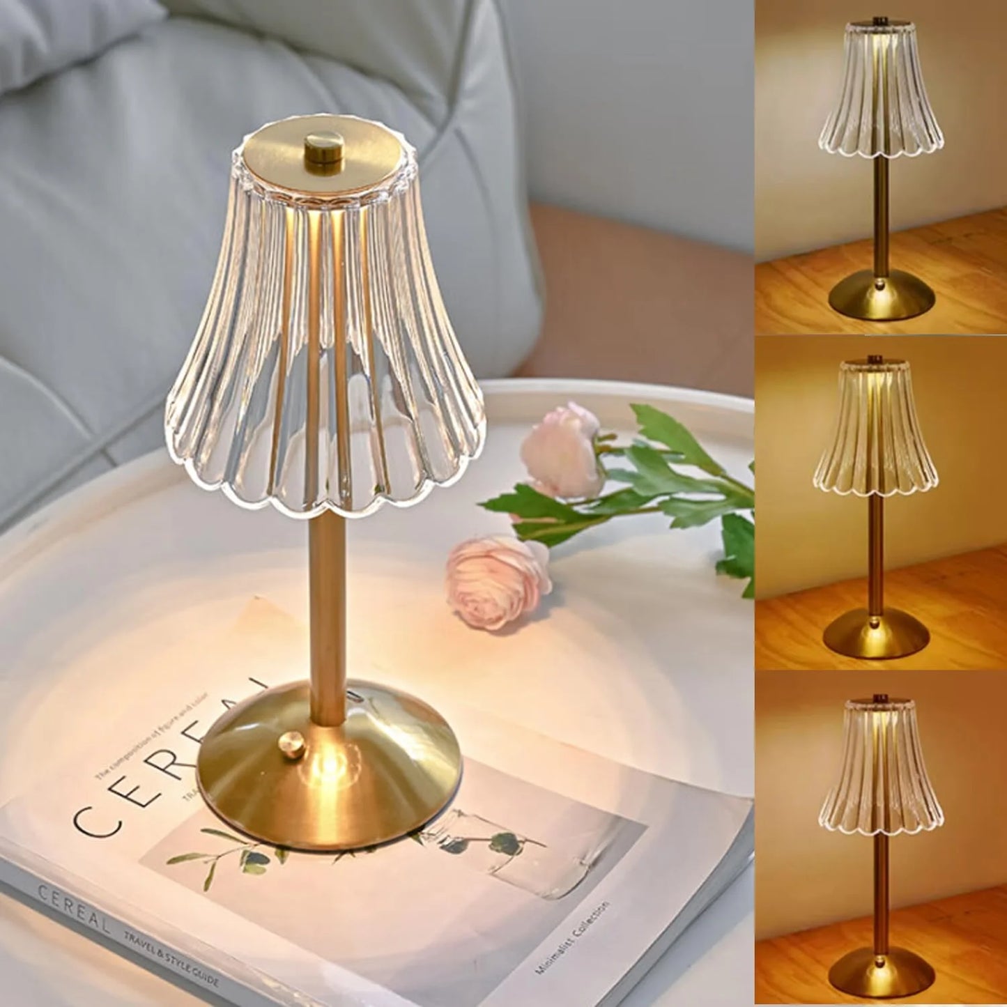 Vintage Crystal LED Desk Lamp