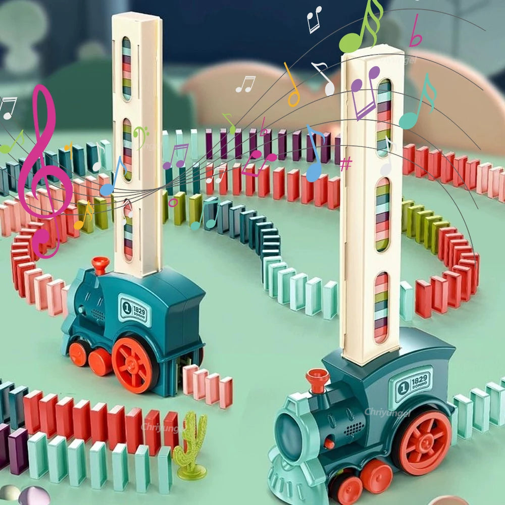 Domino Train for kids Automatic Laying Electric Car