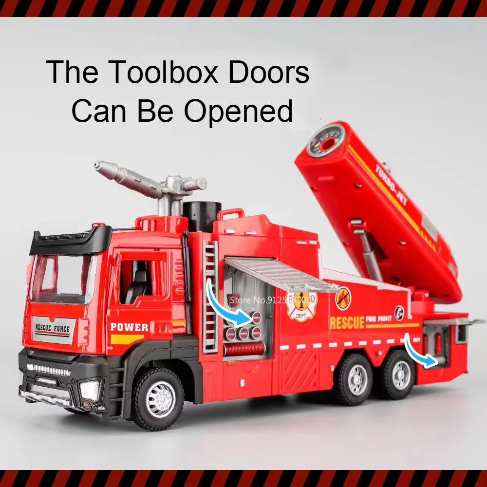 1:32 Scale Water Spray Fire Truck Model Ladder