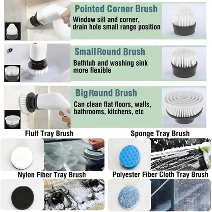 Electric Cleaning Brush:9-in-1 Head