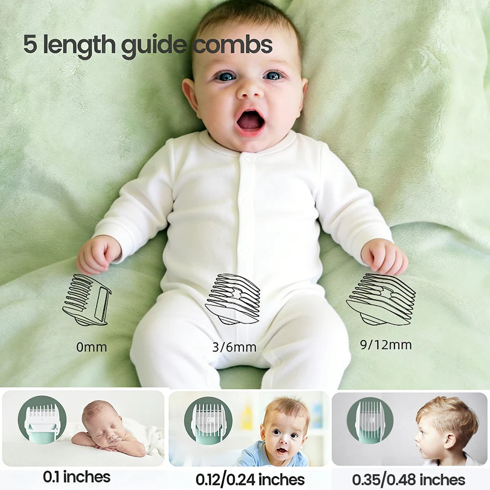 Baby Hair Clipper Quiet Electric Rechargeable Kids Trimmer