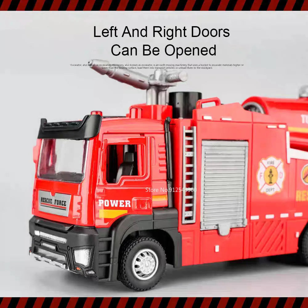 1:32 Scale Water Spray Fire Truck Model Ladder